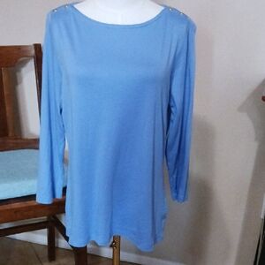 NWOT-Lands' End Light Blue Long Sleeve Women's Top